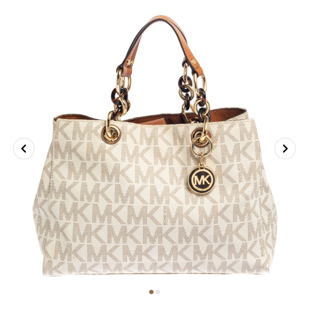 MICHAEL Michael Kors
White Signature Coated Canvas Medium Cynthia Tote
